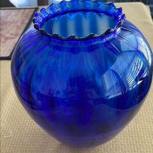 Vibrant Blue Glass Vase